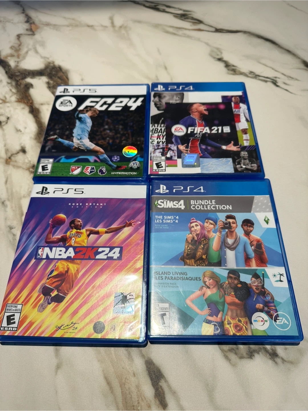 PS5 EA Sports FC 24, PS4 FIFA 21, NBA 2K24, Sims 4 Bundle