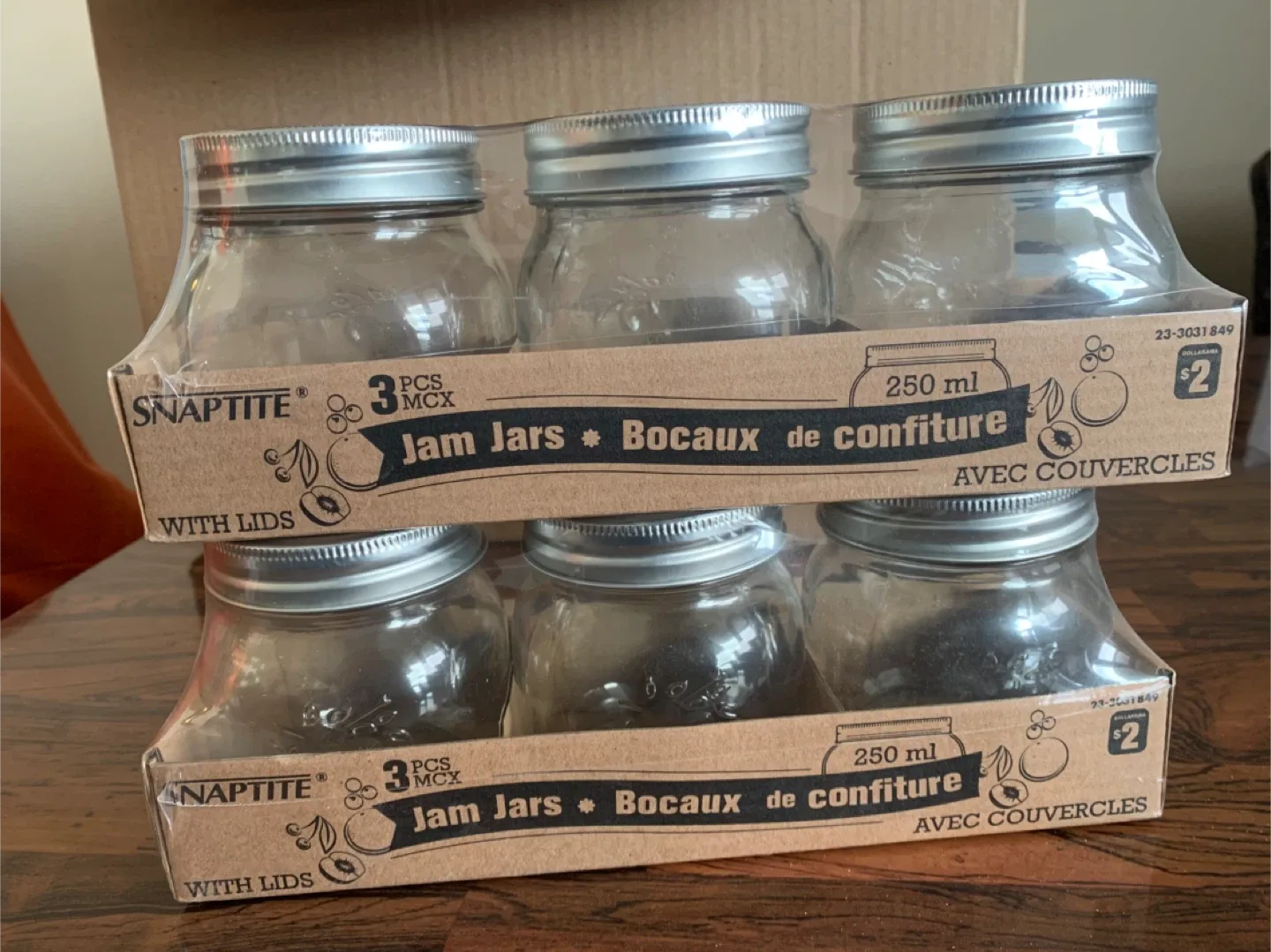 SNAPTITE 3-Piece 250ml Jam Jars - Brand New