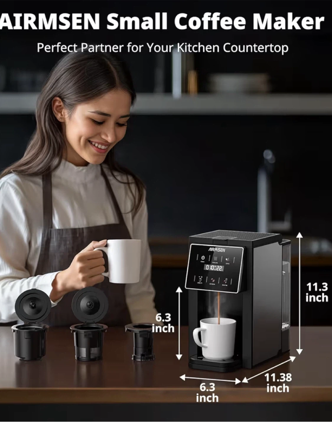 AIRMSEN Grind & Brew Coffee Maker with Grinder - photo 2