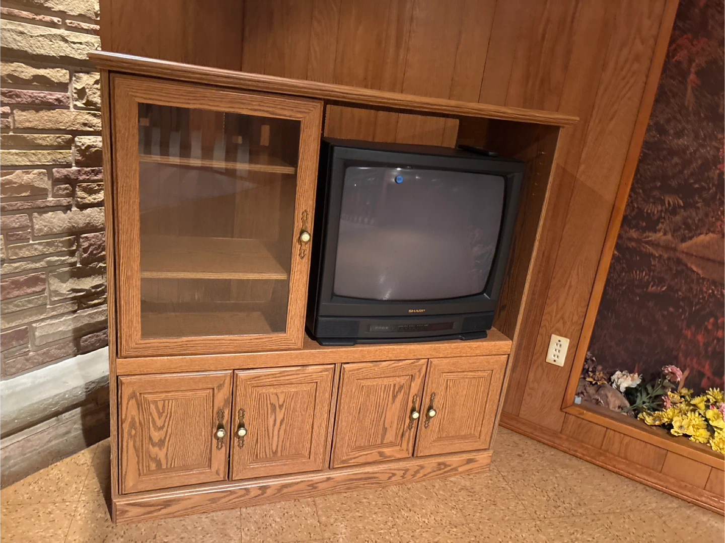 Wooden Entertainment Center Without TV