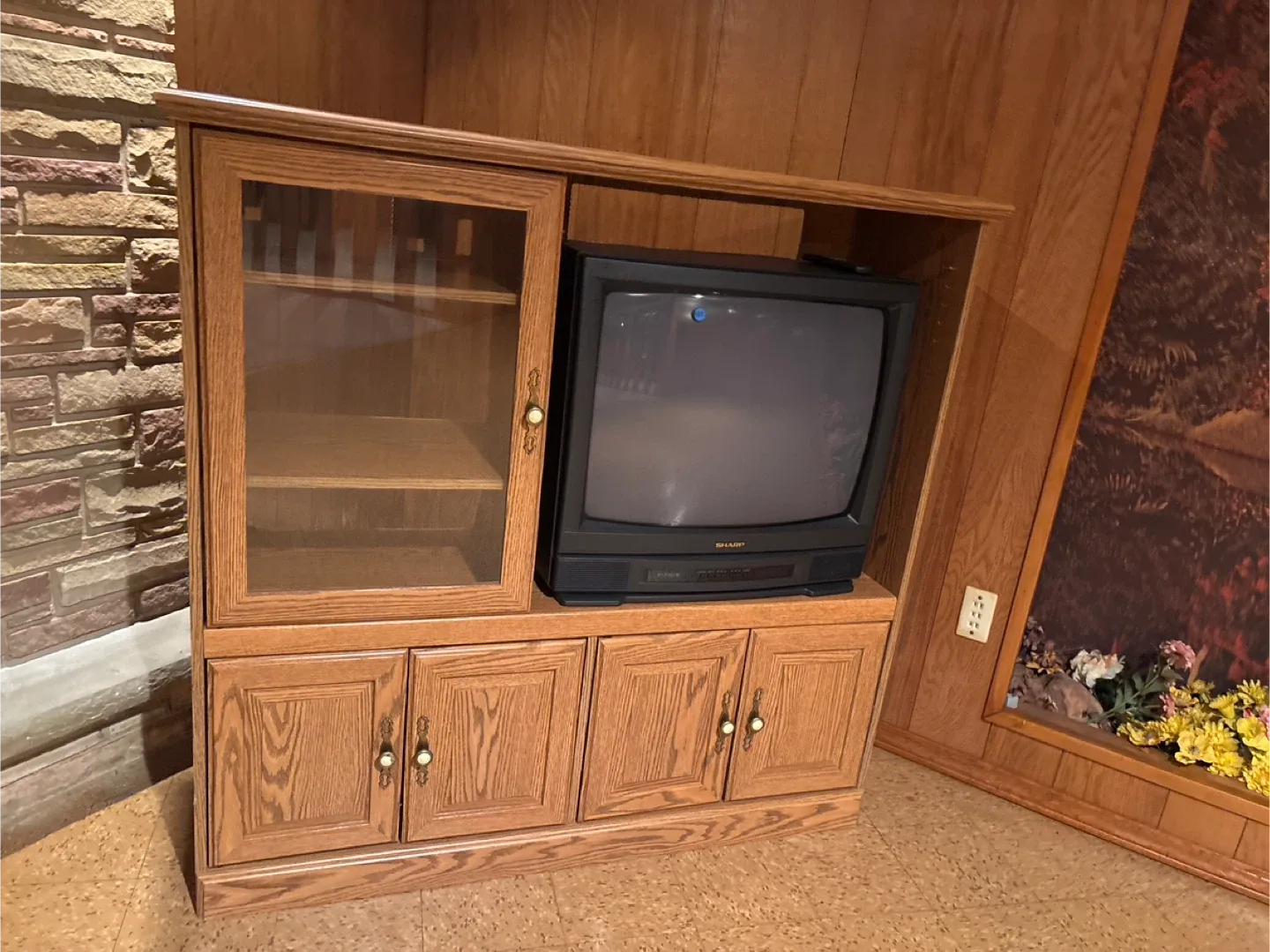 Wooden Entertainment Center Without TV thumbnail