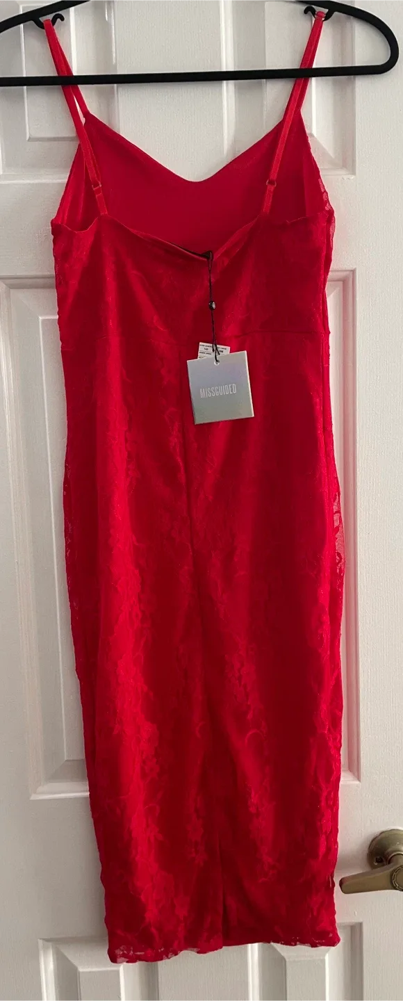Missguided Red Lace Dress image indicator(3)