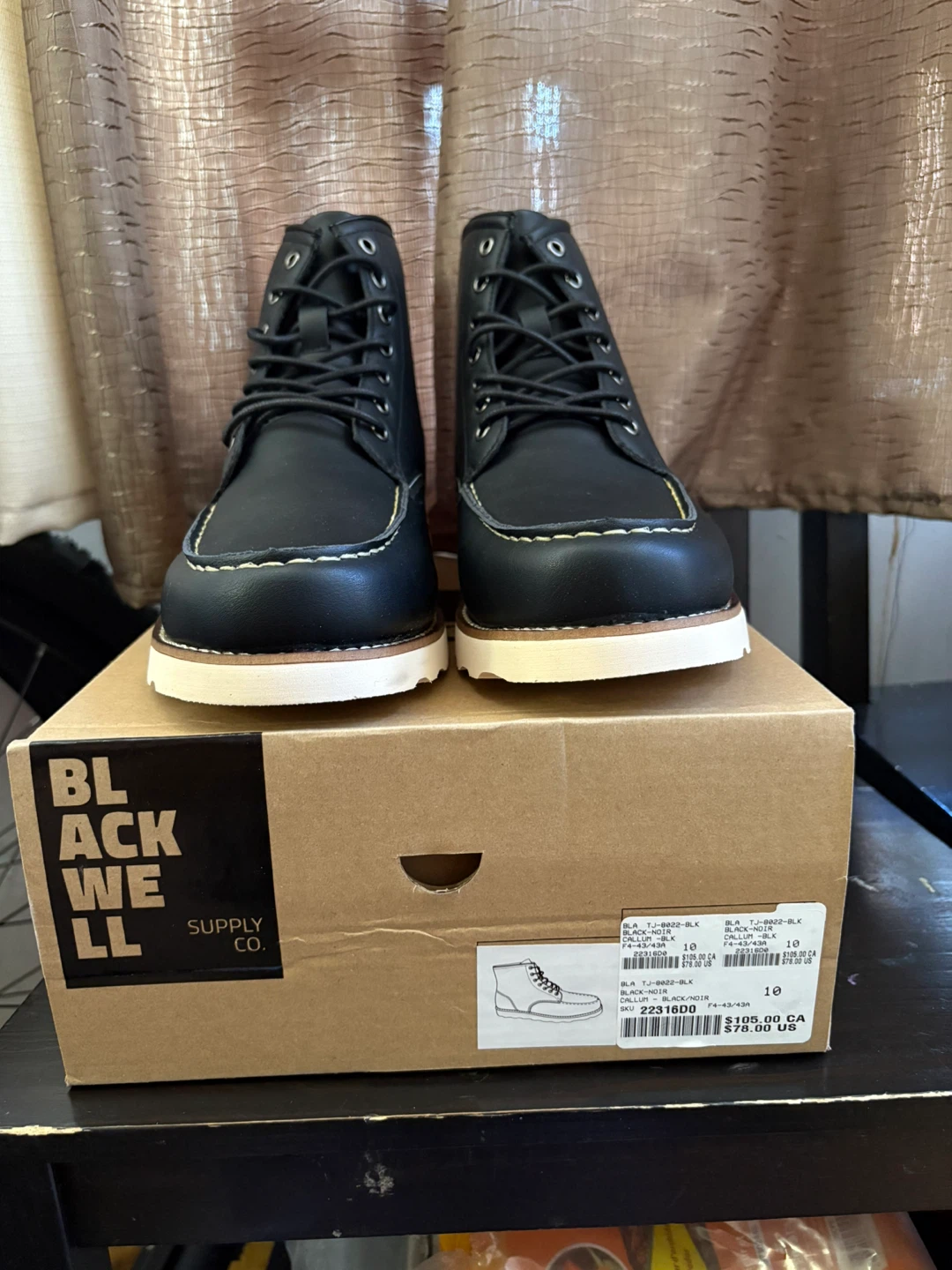 Blackwell Supply Co. Black Leather Boots - Size 10