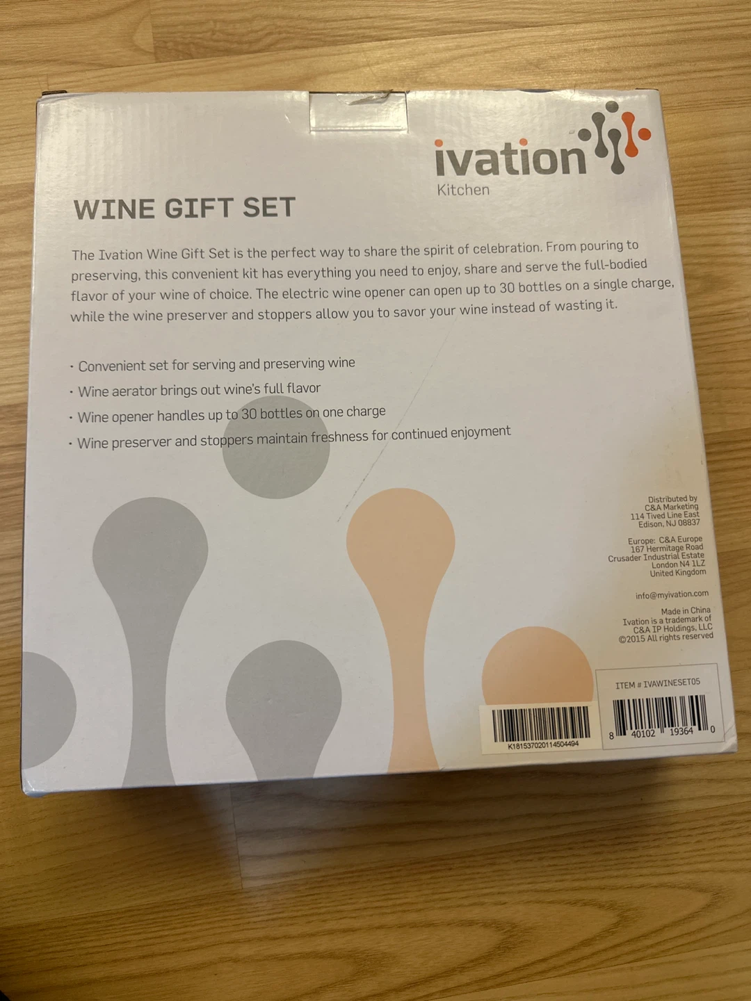 Ivation Kitchen Wine Gift Set - New in Box! - photo 2