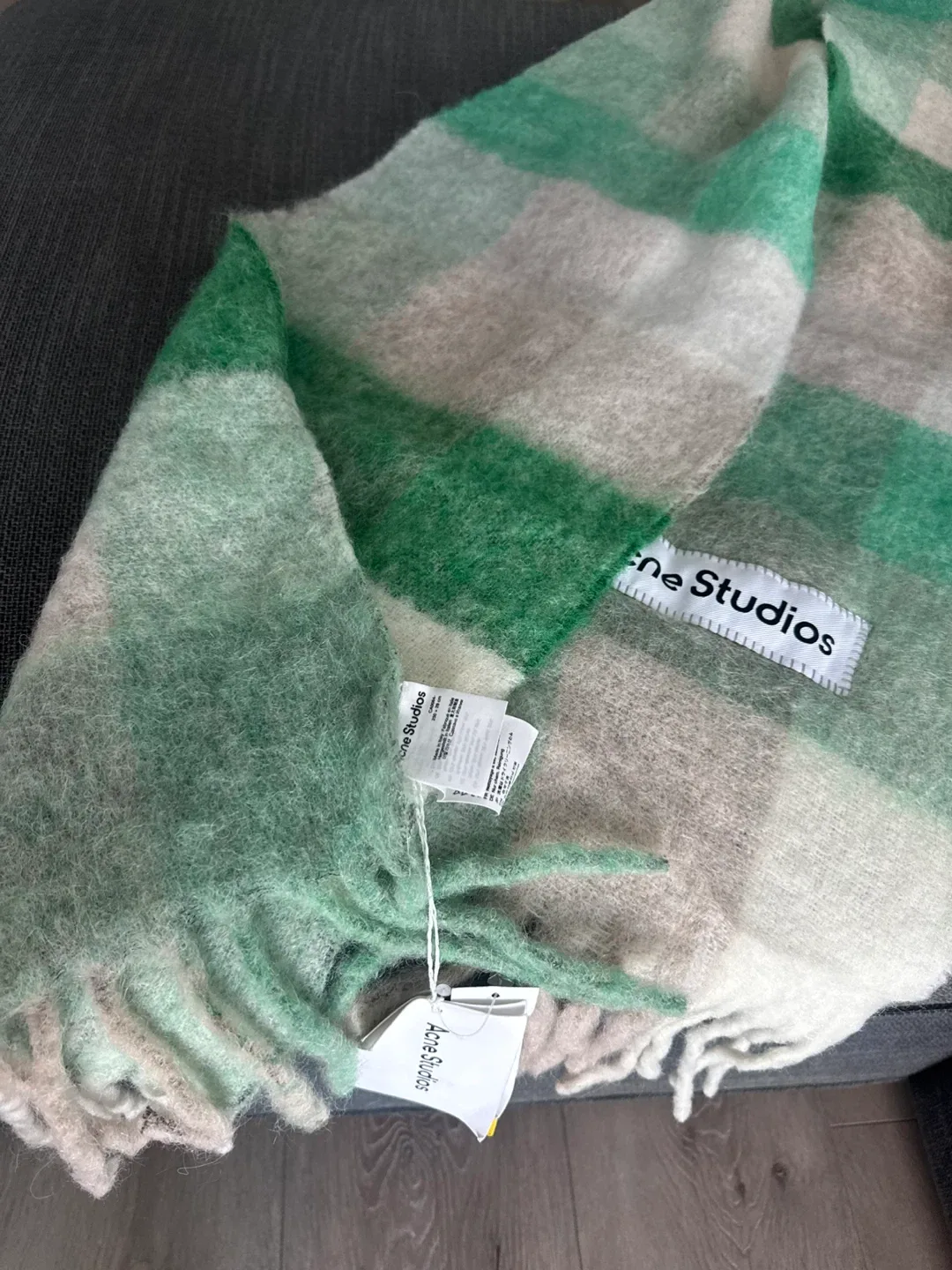 Acne Studios Green Check Scarf image indicator(4)