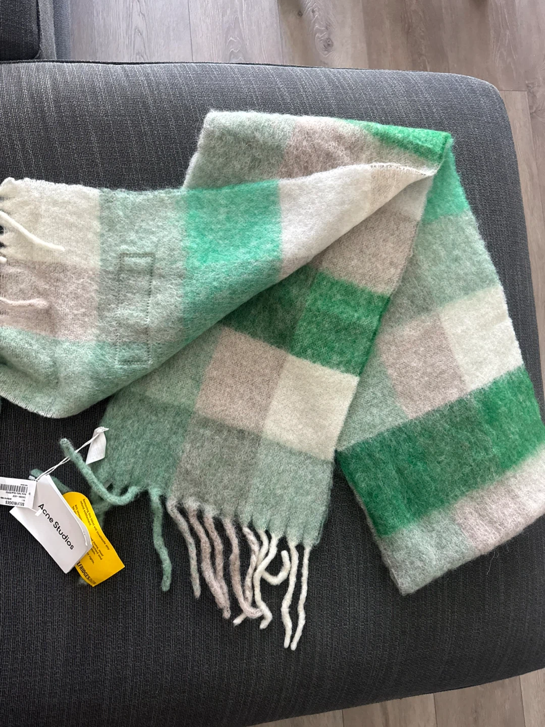 Acne Studios Green Check Scarf - photo 3