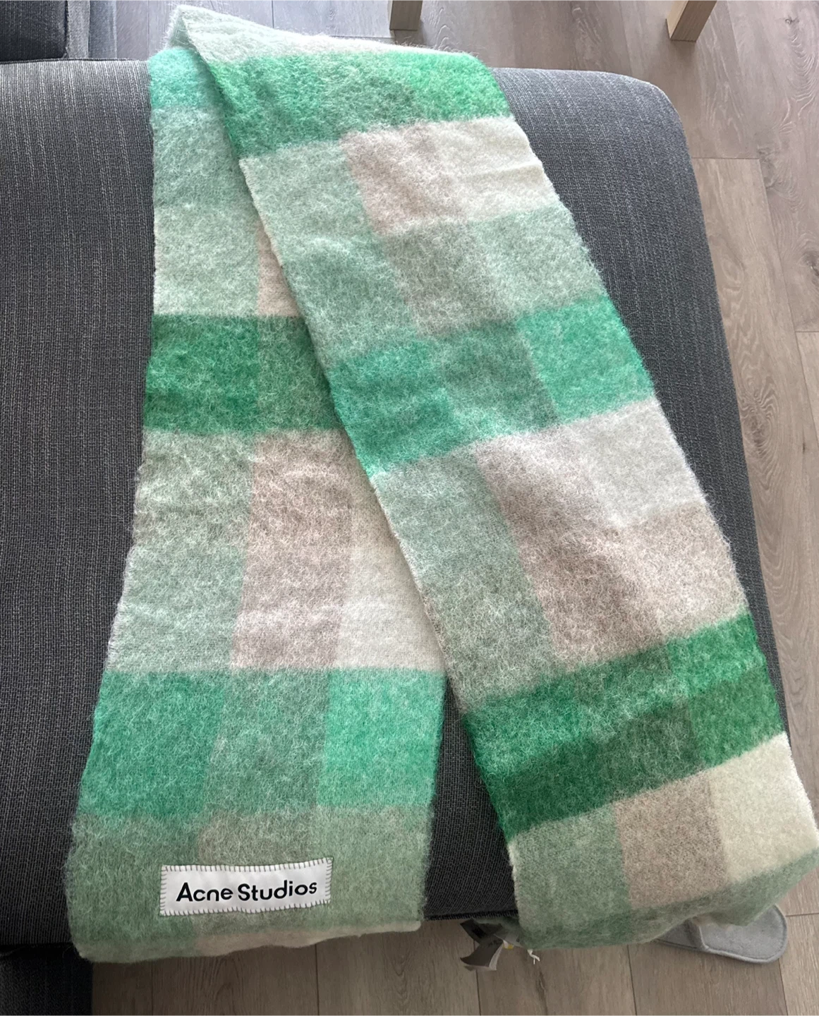 Acne Studios Green Check Scarf - photo 2