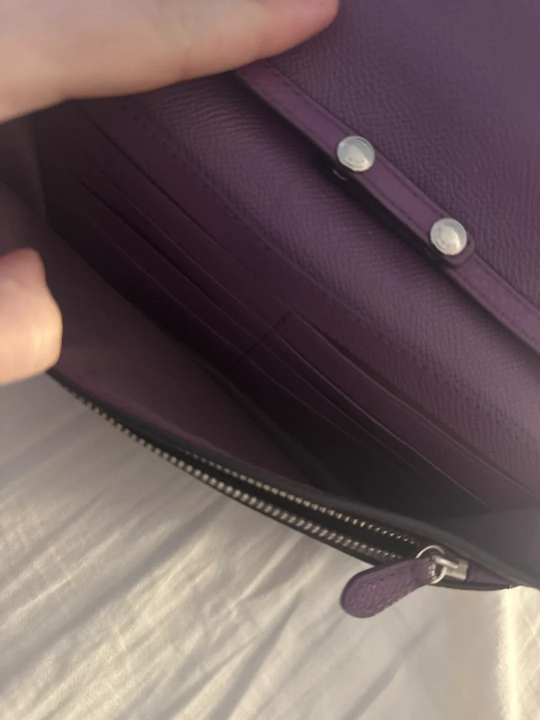 Coach Purple Leather Wallet/purse on a Strap - never used image indicator(3)