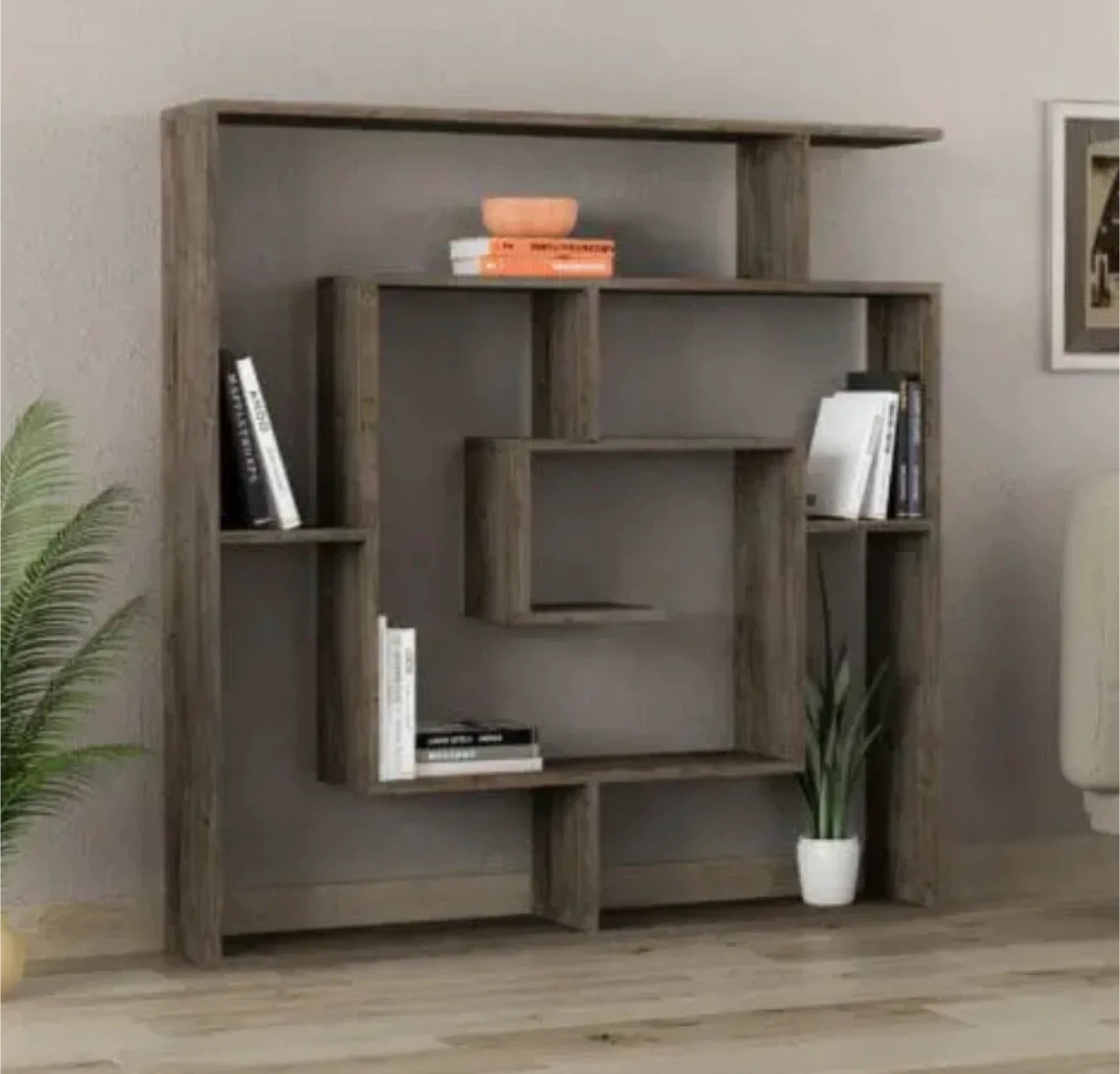 🪴 Modern Geometric Wall Shelf – Dark Gray (2 Available!) image indicator(4)