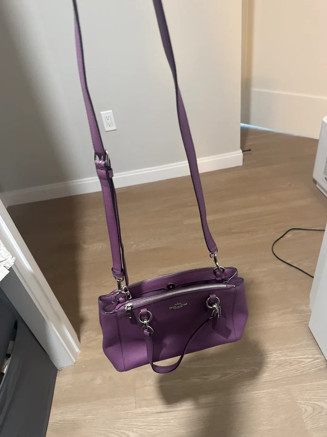 Coach Purple Leather Satchel image indicator(3)
