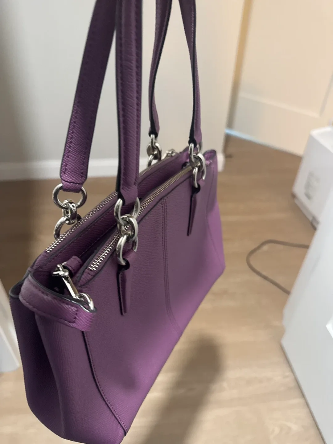 Coach Purple Leather Satchel image indicator(2)
