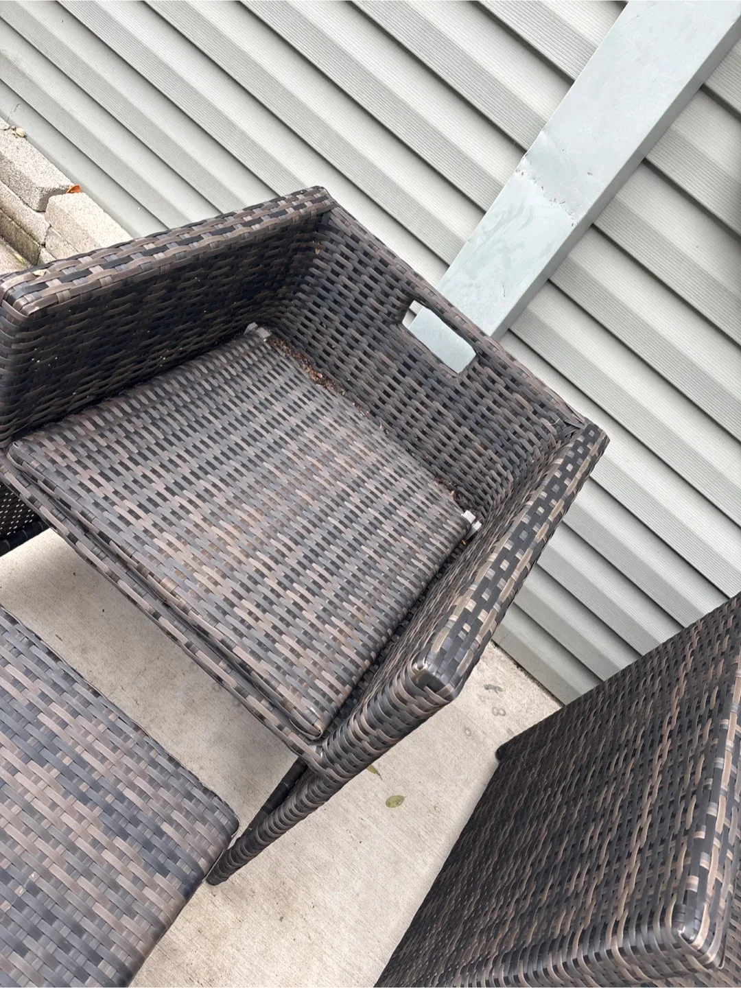 3 piece patio set like new . chairs back folds down image indicator(5)