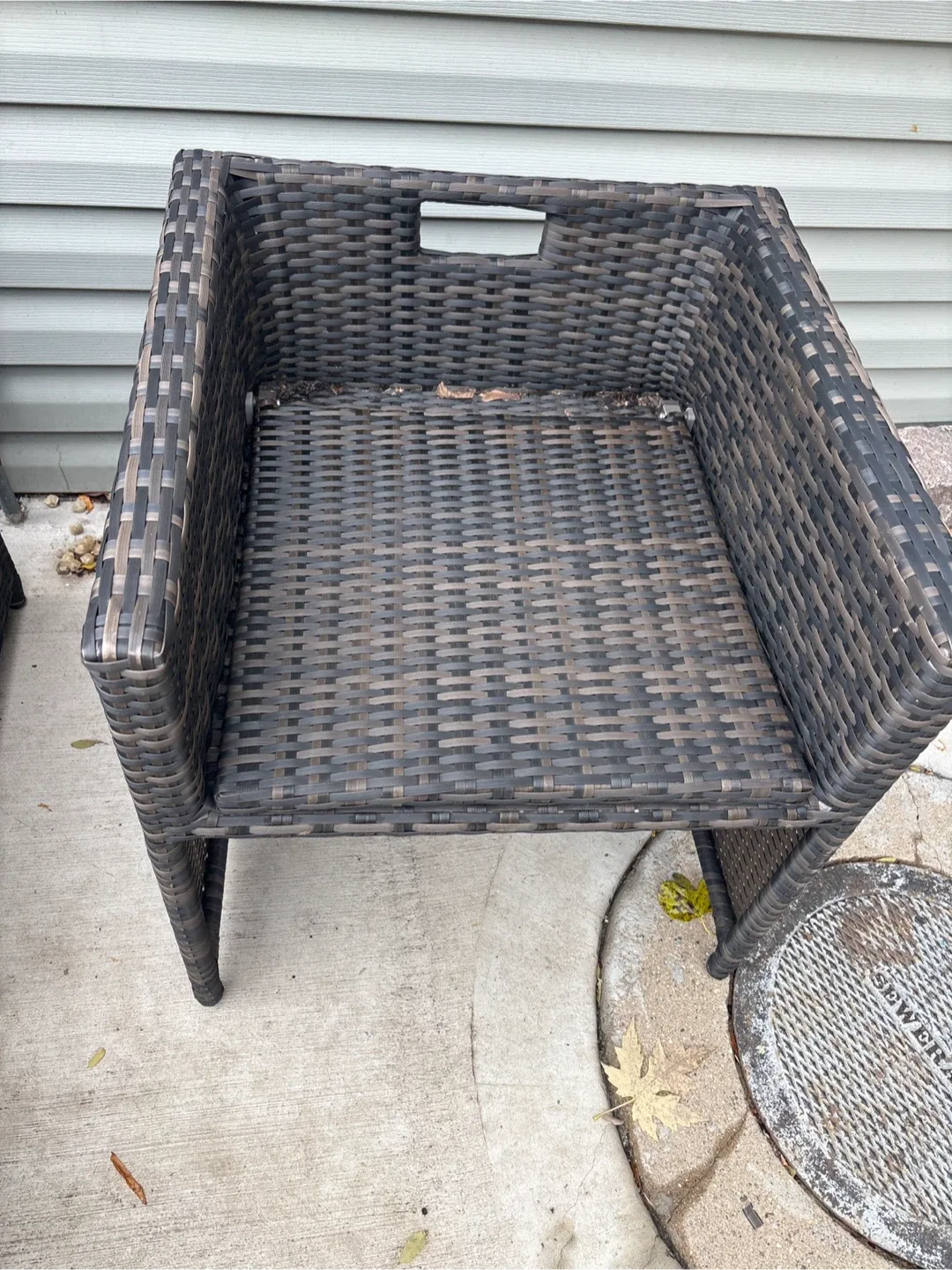 3 piece patio set like new . chairs back folds down image indicator(6)