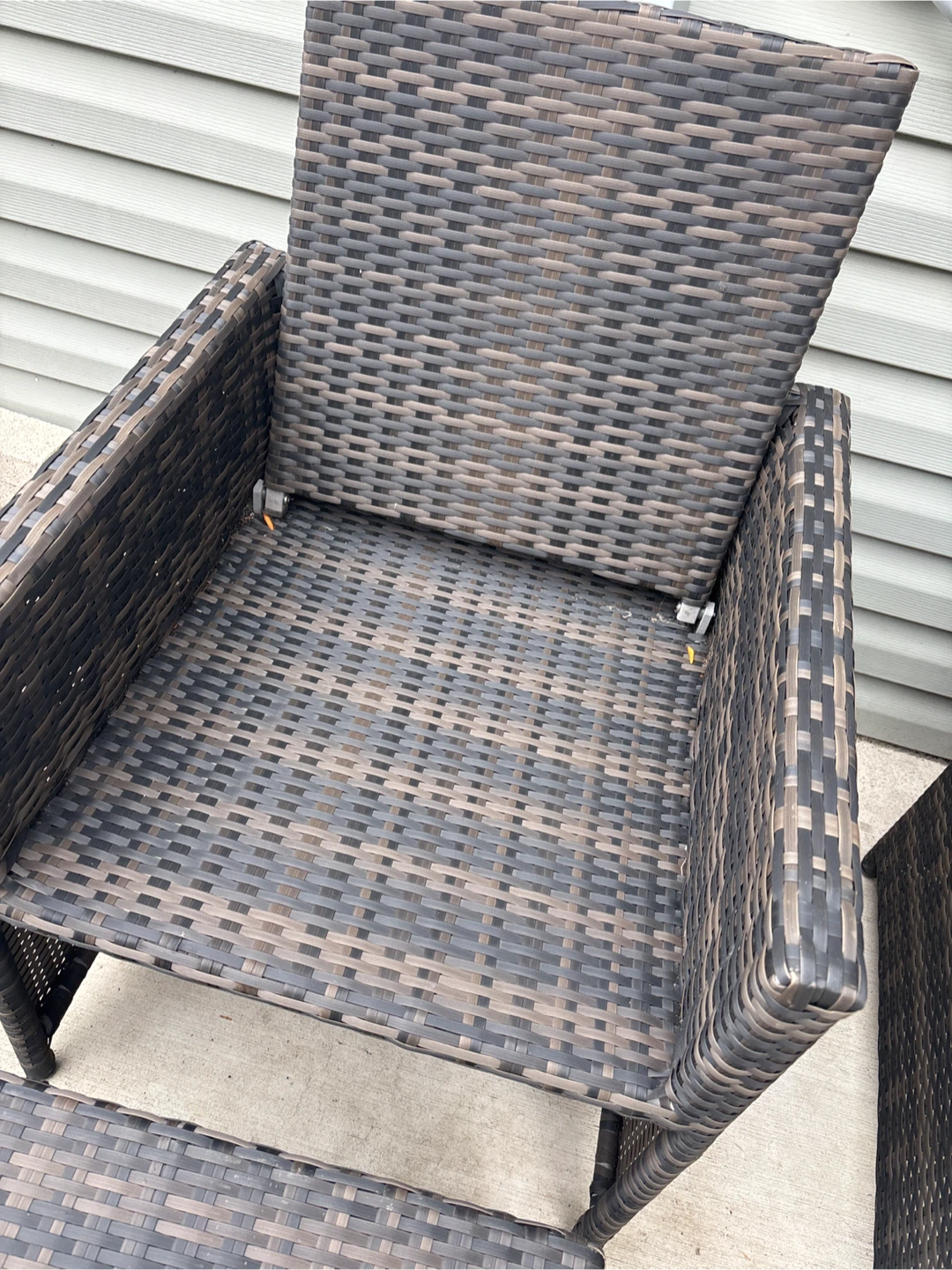 3 piece patio set like new . chairs back folds down - photo 3