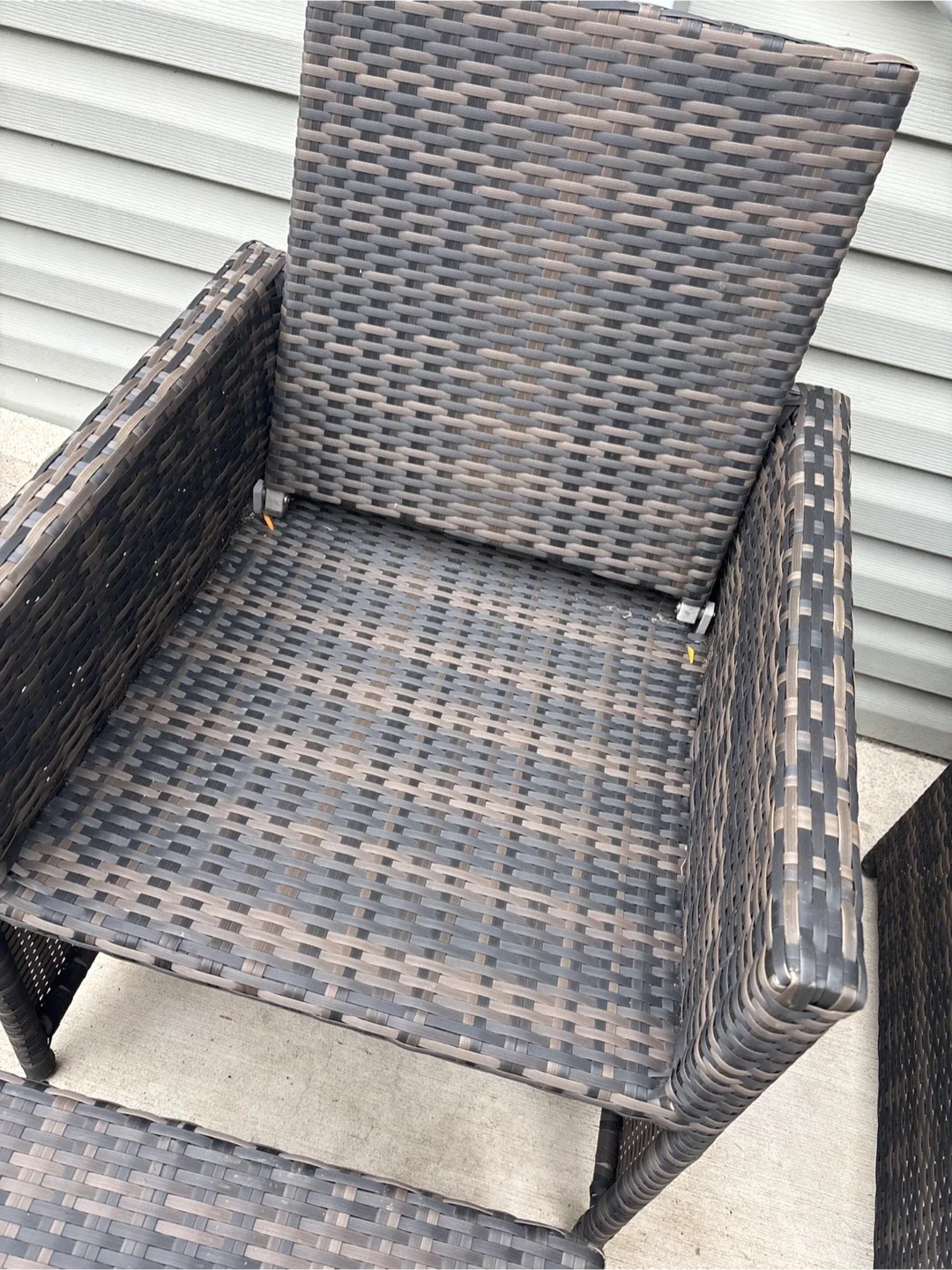 3 piece patio set like new . chairs back folds down image indicator(3)