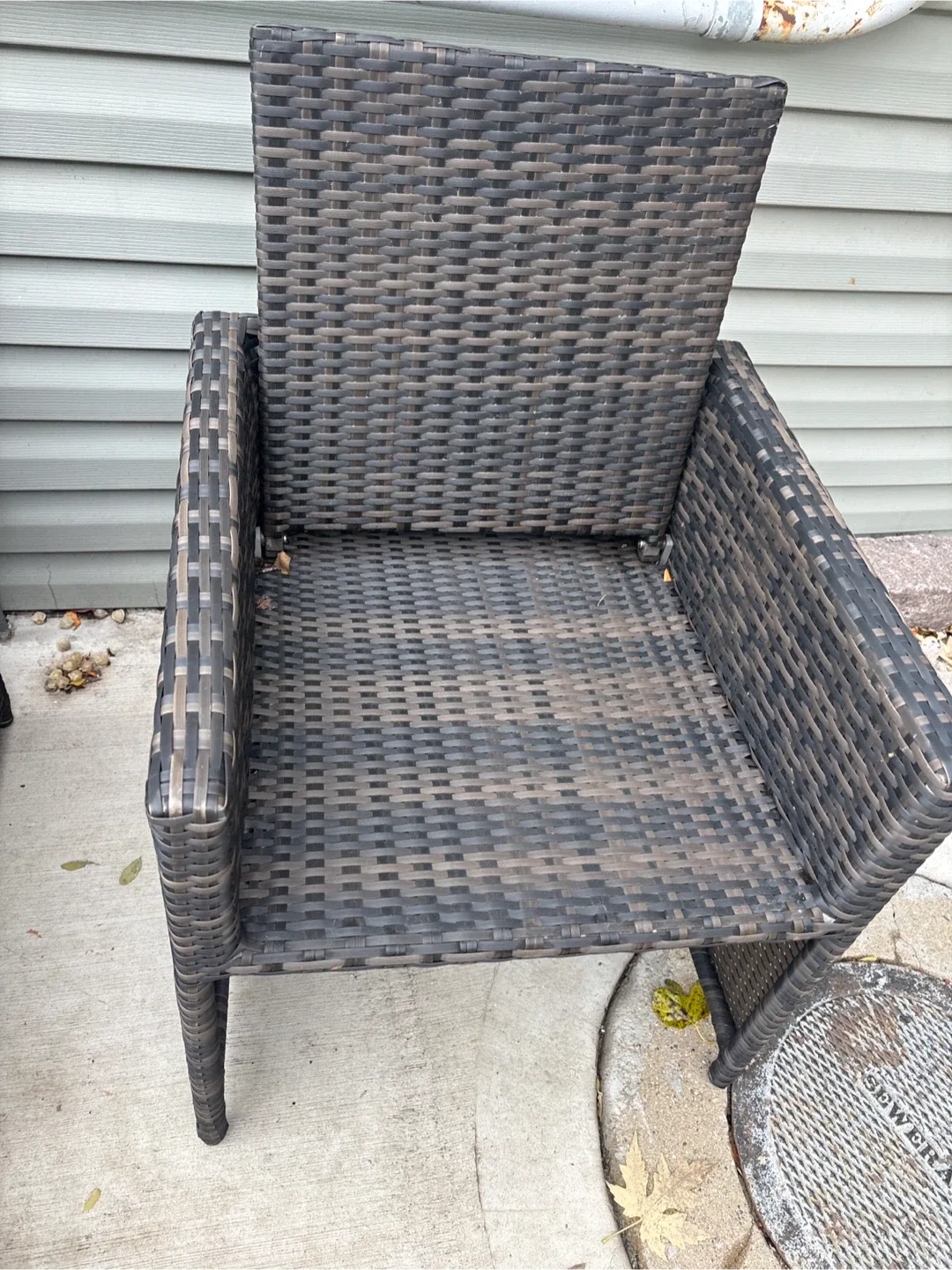 3 piece patio set like new . chairs back folds down image indicator(4)