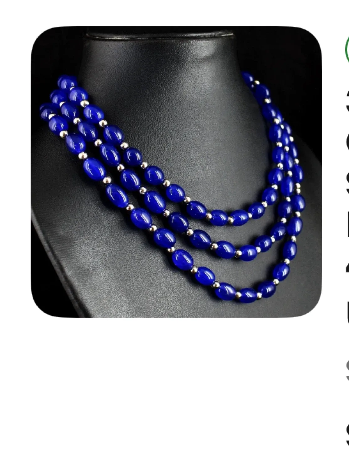 521 cts stunning onyx bead necklace