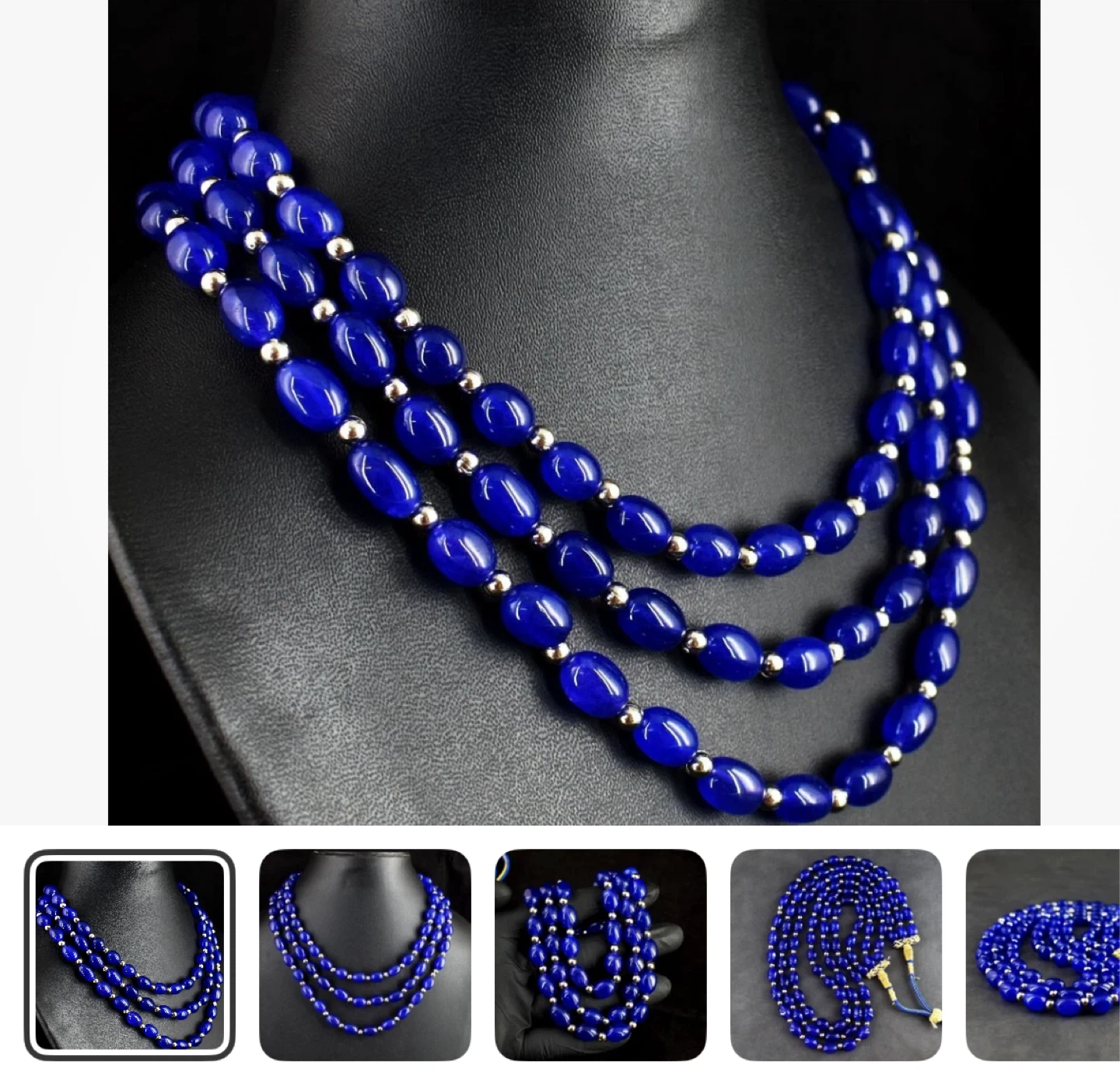 521 cts stunning onyx bead necklace - photo 2