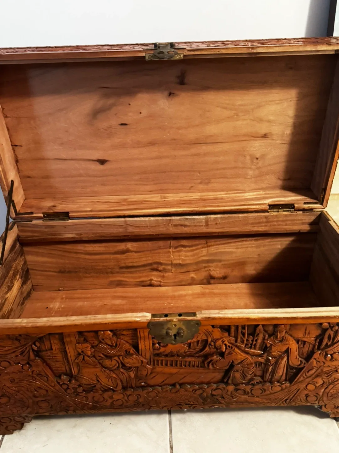 Vintage Carved Wooden Box