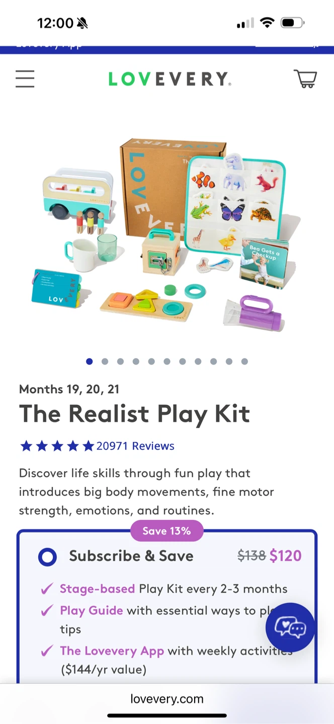 Lovevery The Realist Play Kit (Months 19, 20, 21)
