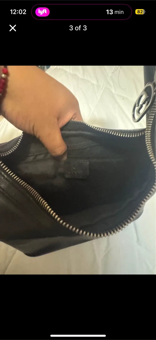 Gucci Black Leather Shoulder Bag