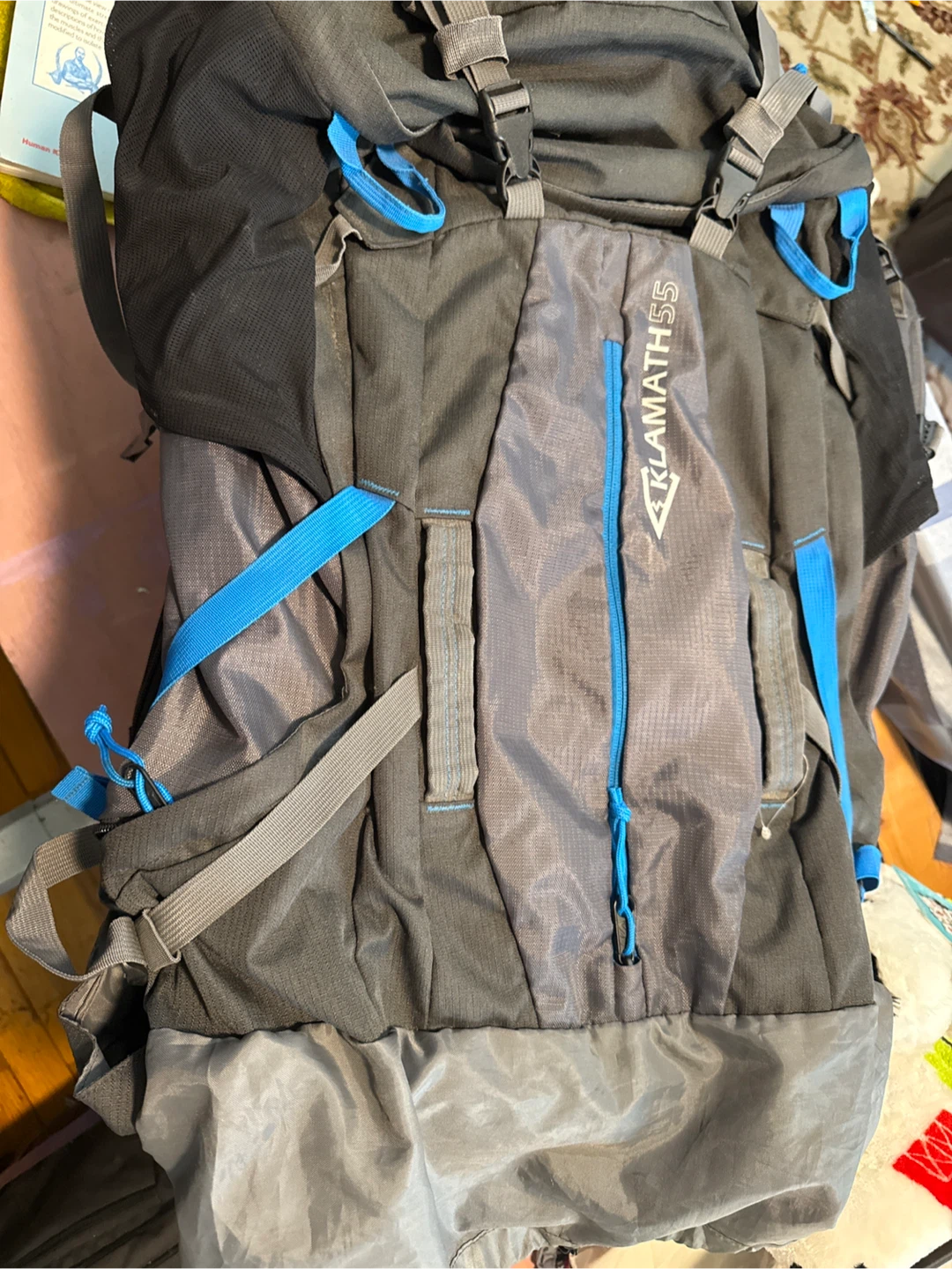 Klamath 55 Hiking Backpack - Gray/Blue
