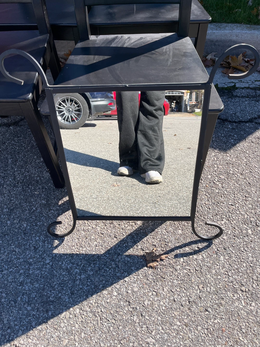 Black Metal Framed Mirror