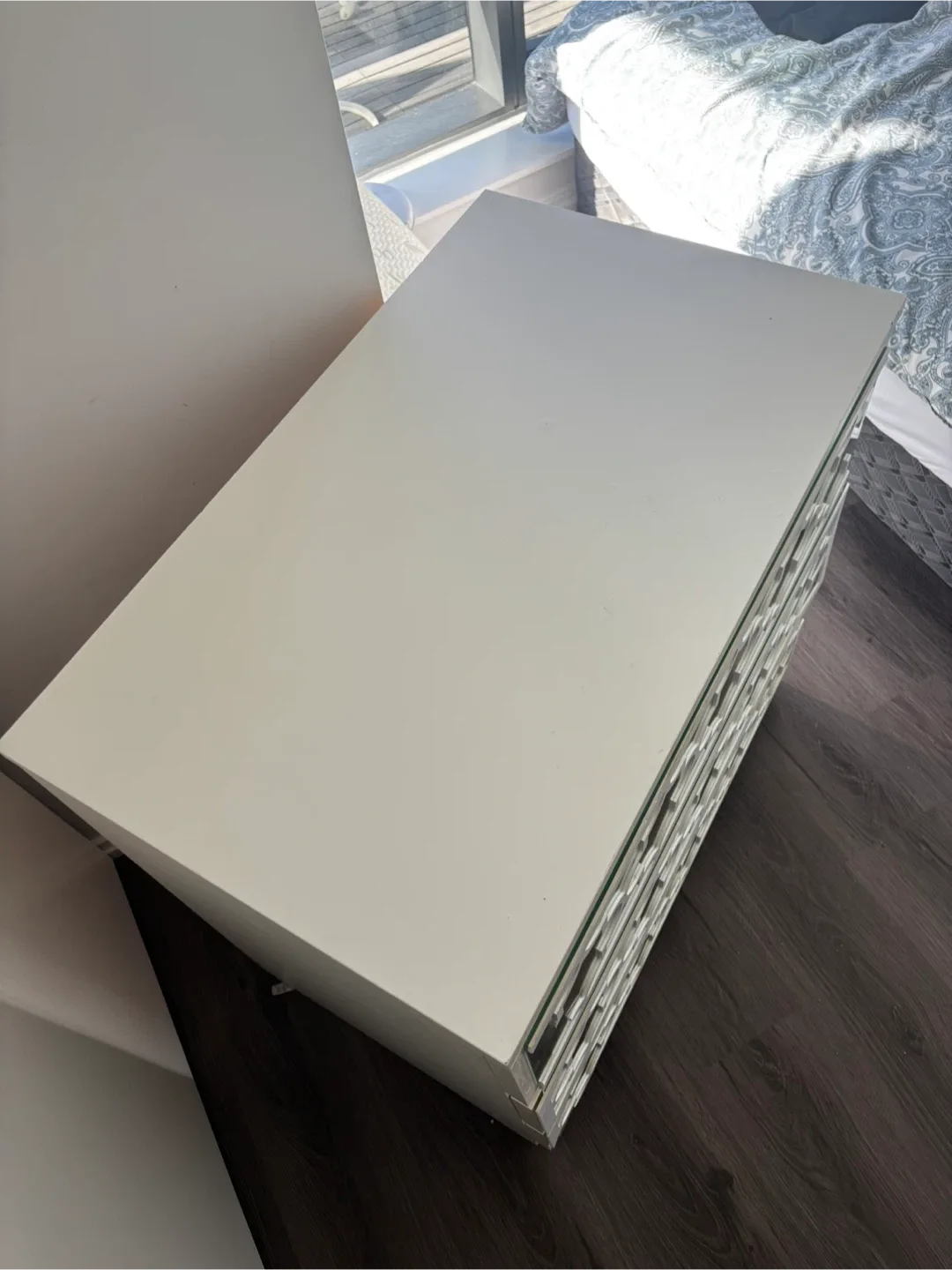 White Mirrored 3-Drawer Dresser image indicator(3)