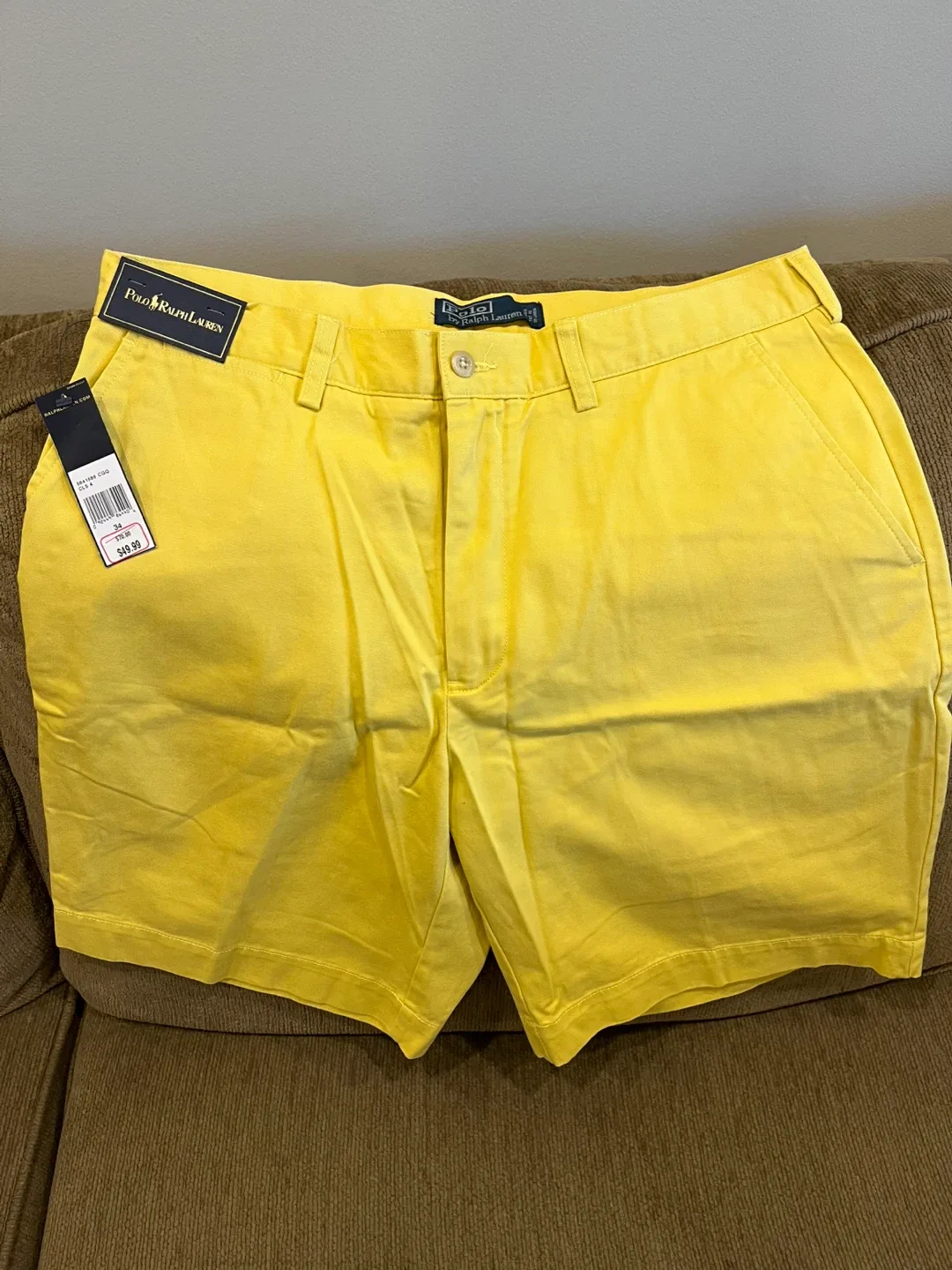 Polo Ralph Lauren Yellow Men’s Shorts - Size 34 thumbnail