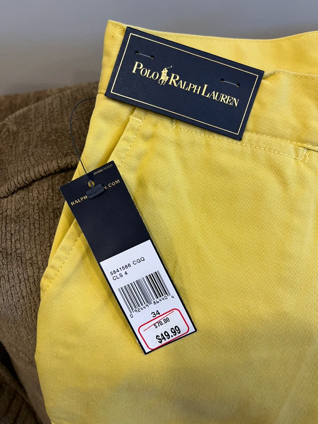 Polo Ralph Lauren Yellow Men’s Shorts - Size 34 image indicator(2)