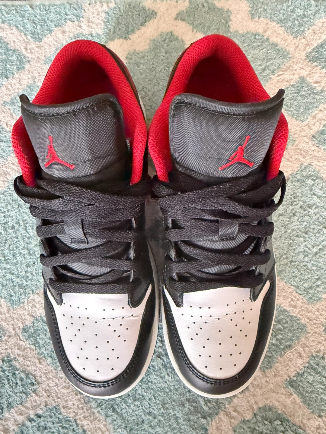 Nike Air Jordan 1 Low Black/Red, US 7Y - photo 3