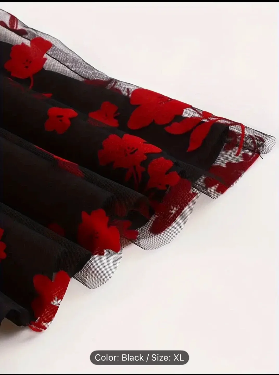Black & Red Floral Skirt - Size XL image indicator(4)