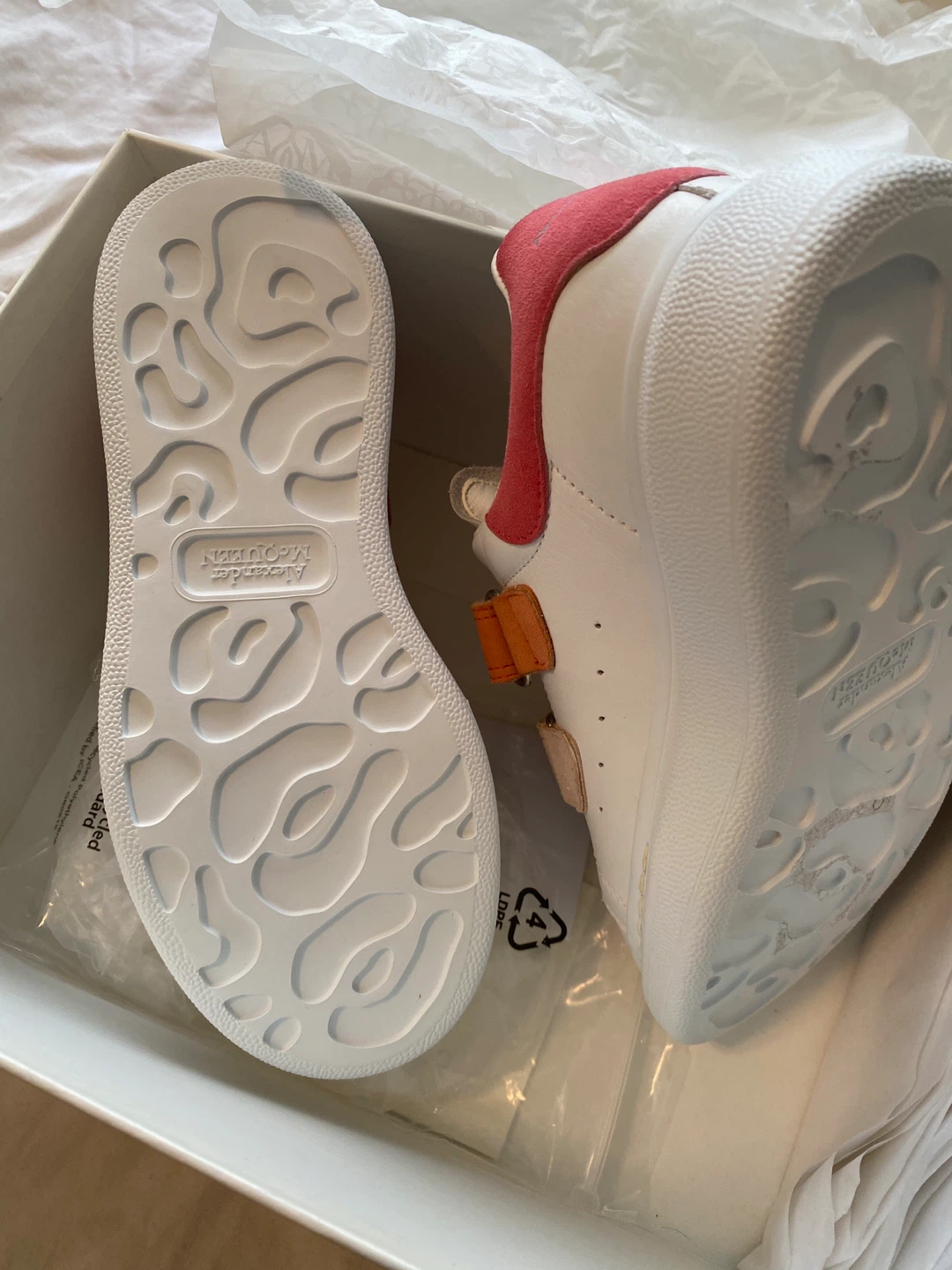 Alexander McQueen Kids White/Pink Sneakers - photo 4
