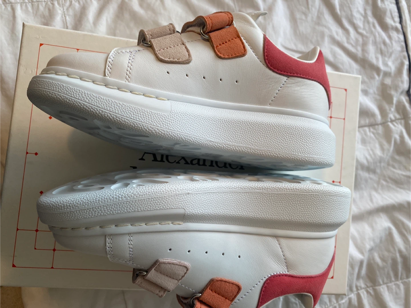 Alexander McQueen Kids White/Pink Sneakers - photo 2