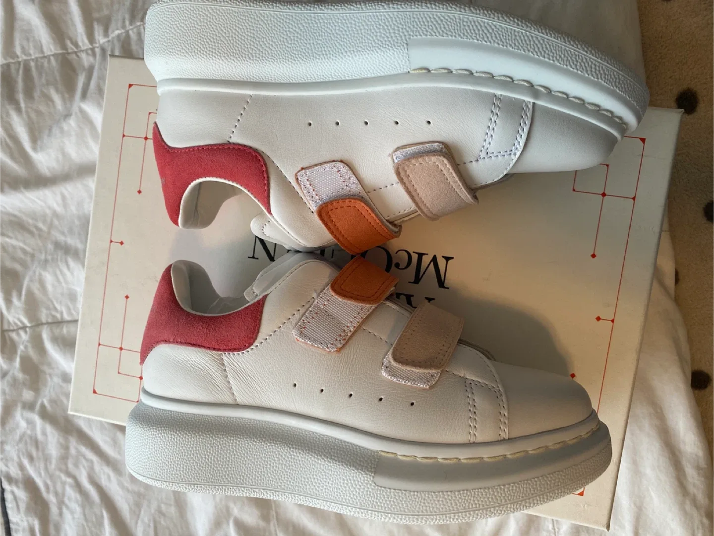 Alexander McQueen Kids White/Pink Sneakers image indicator(6)