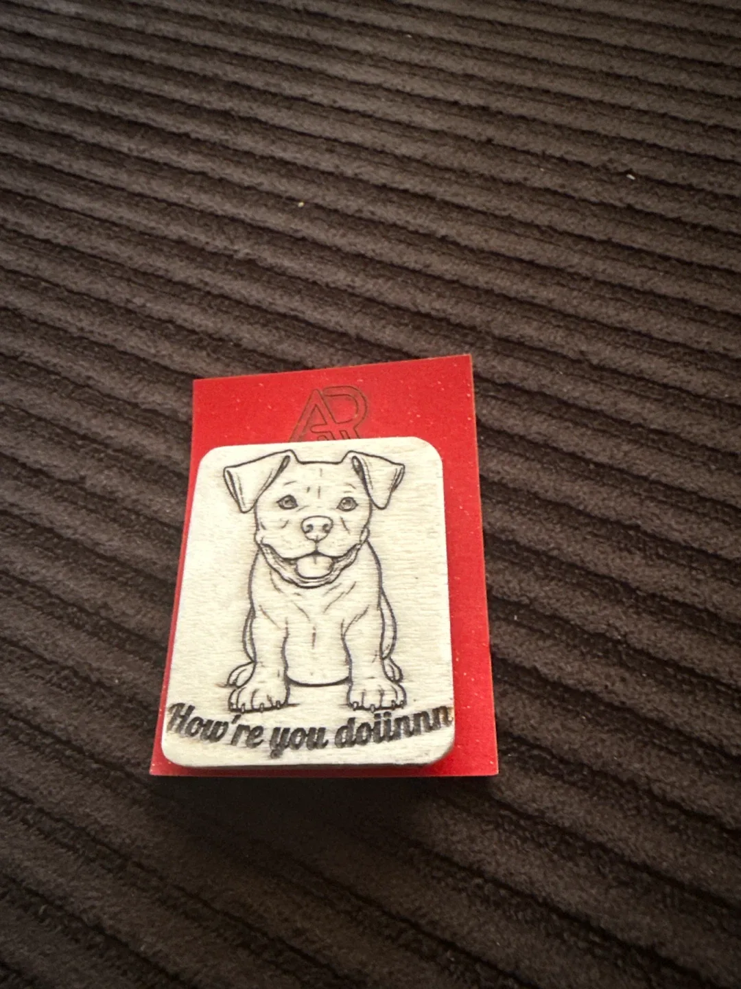 Handmade wooden dog magnet