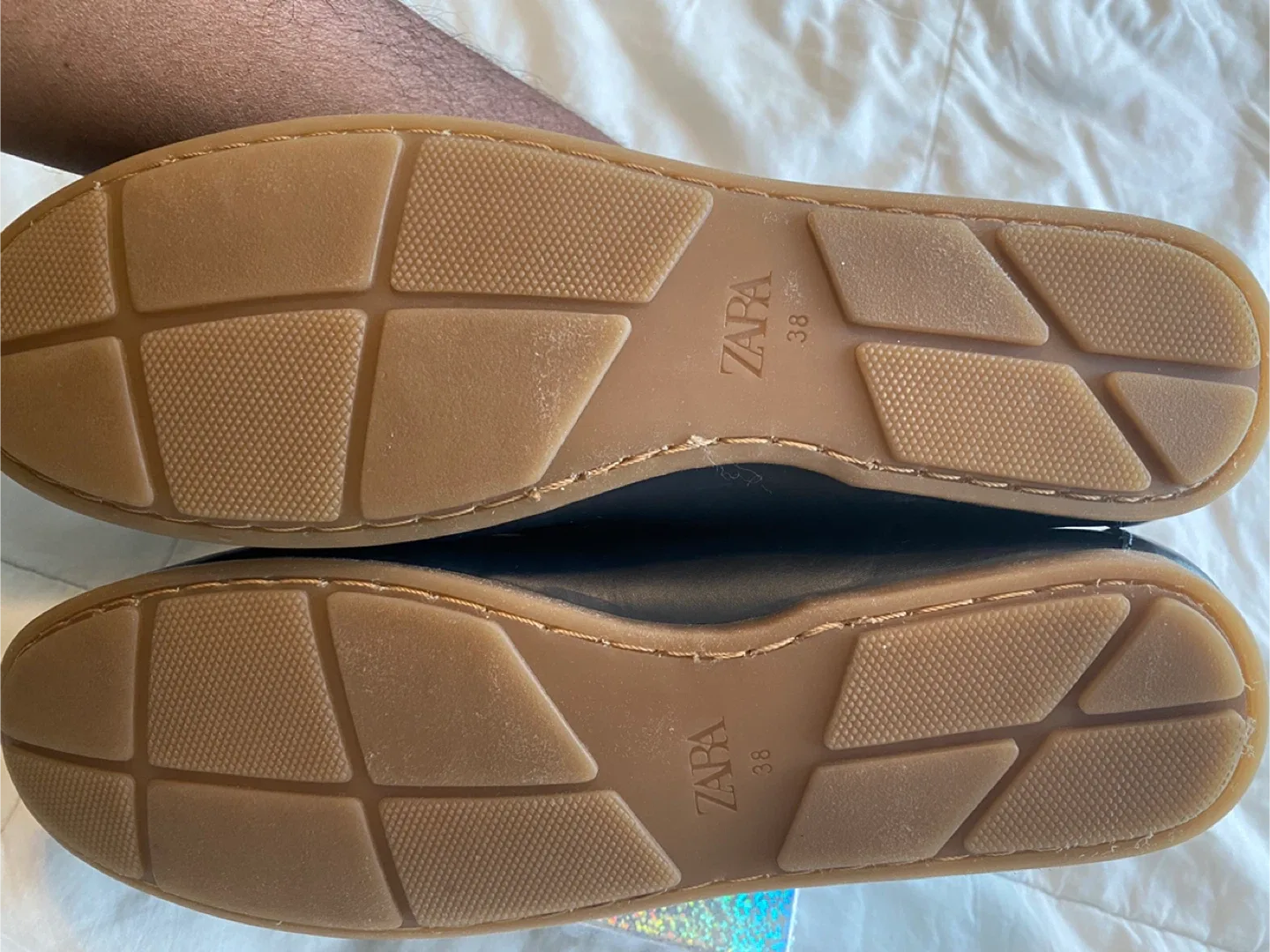 Zara Black Leather Loafers - Size 38 image indicator(2)