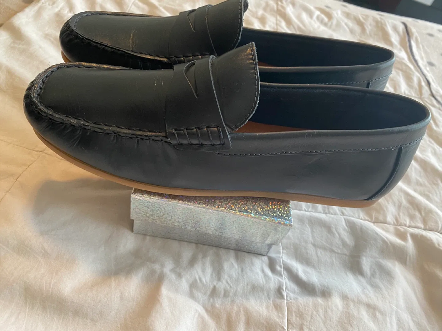 Zara Black Leather Loafers - Size 38 image indicator(5)