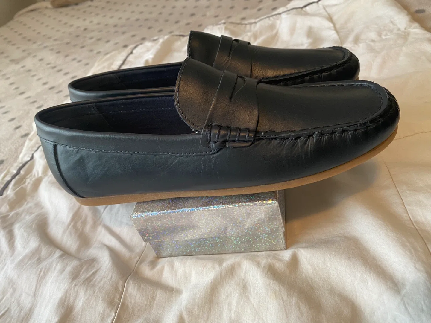 Zara Black Leather Loafers - Size 38 image indicator(6)