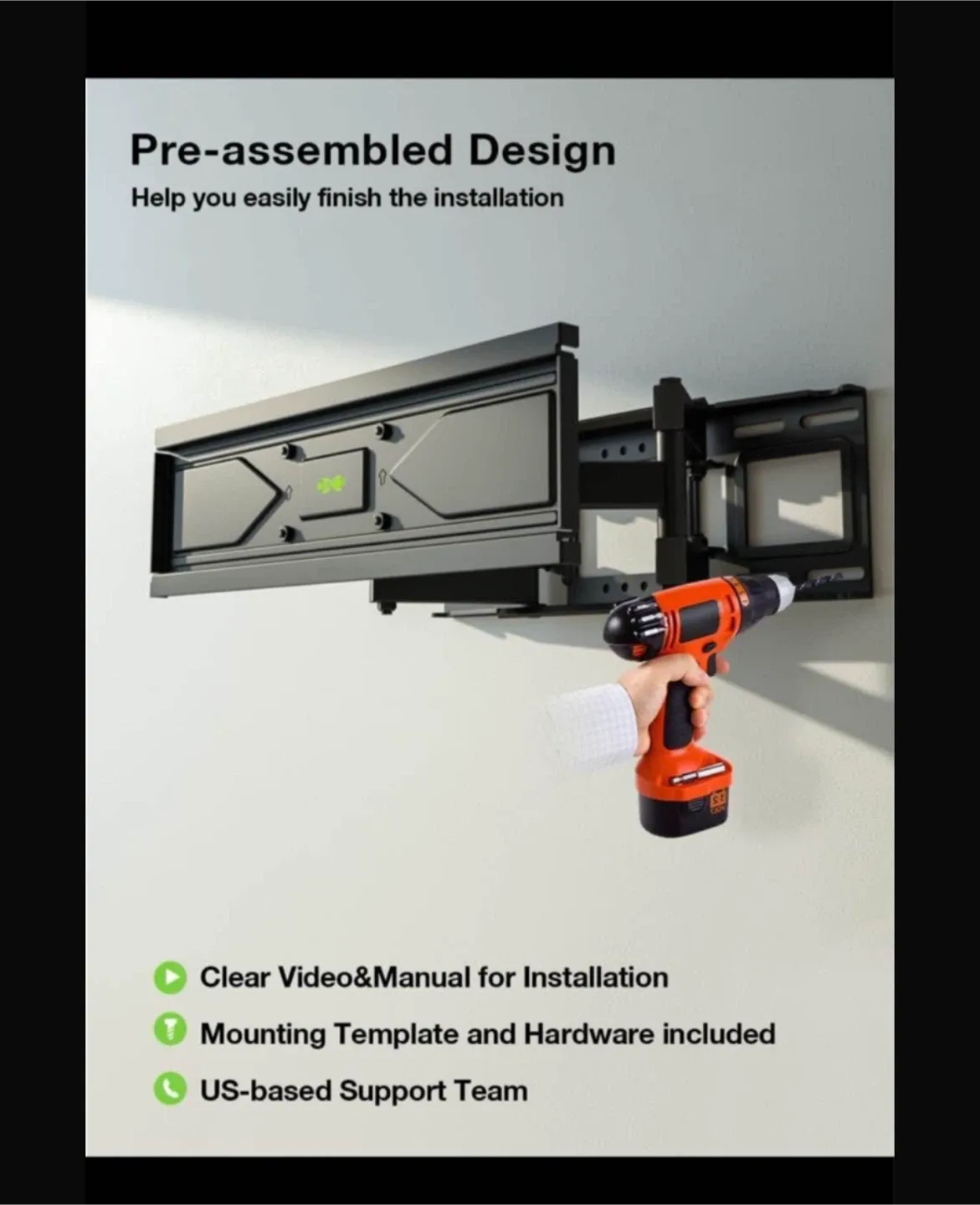 TV Wall Mount 32"-70" Wide Compatibility image indicator(5)