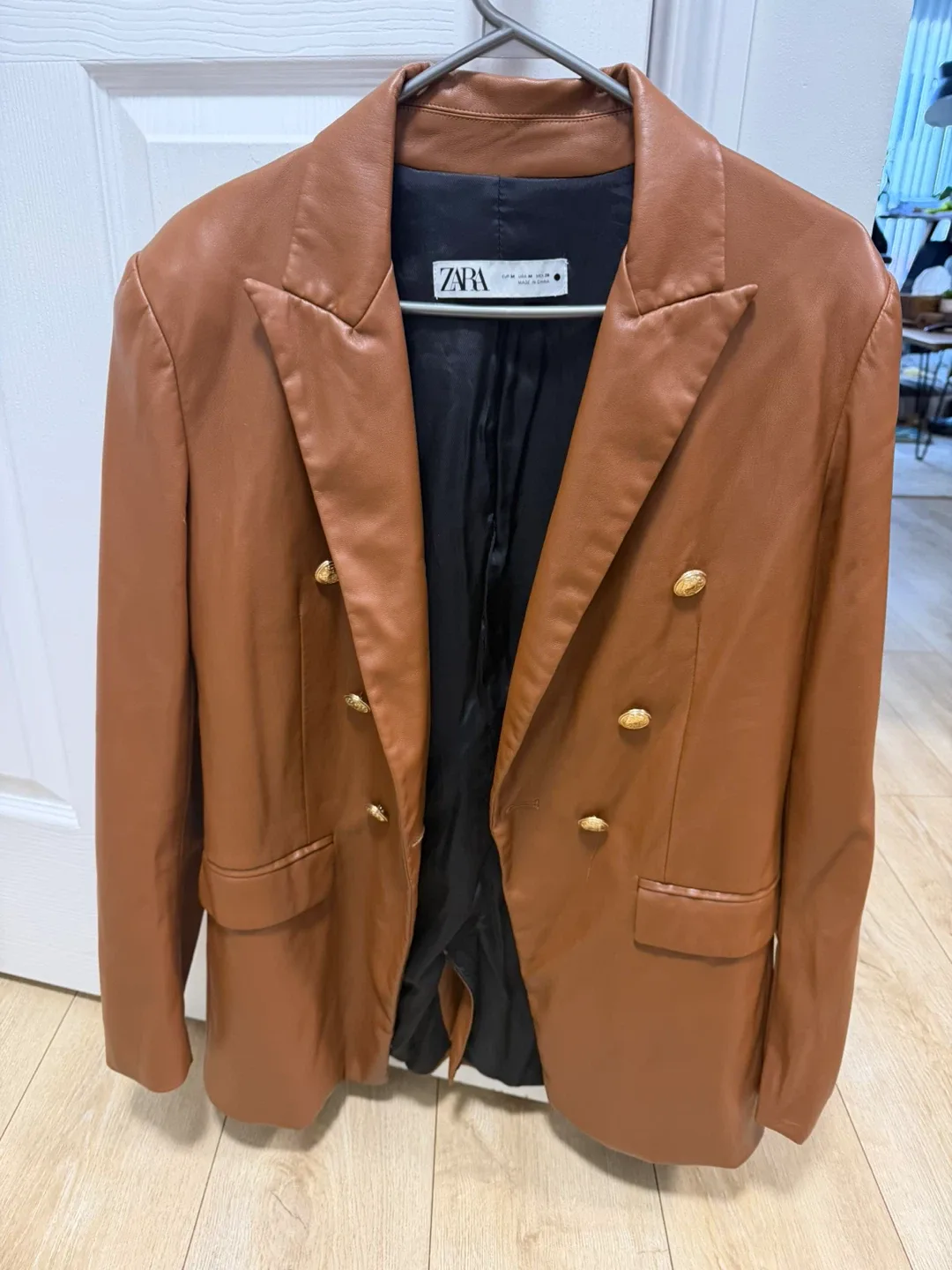 Zara Faux Leather Blazer - Size M thumbnail