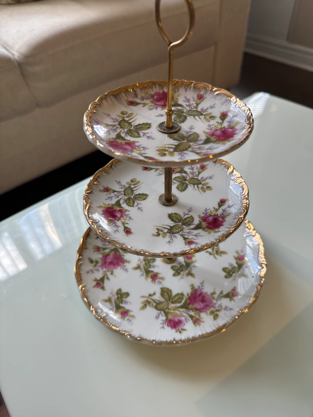 Vintage GTC Fine China Floral 3-Tier Serving Stand