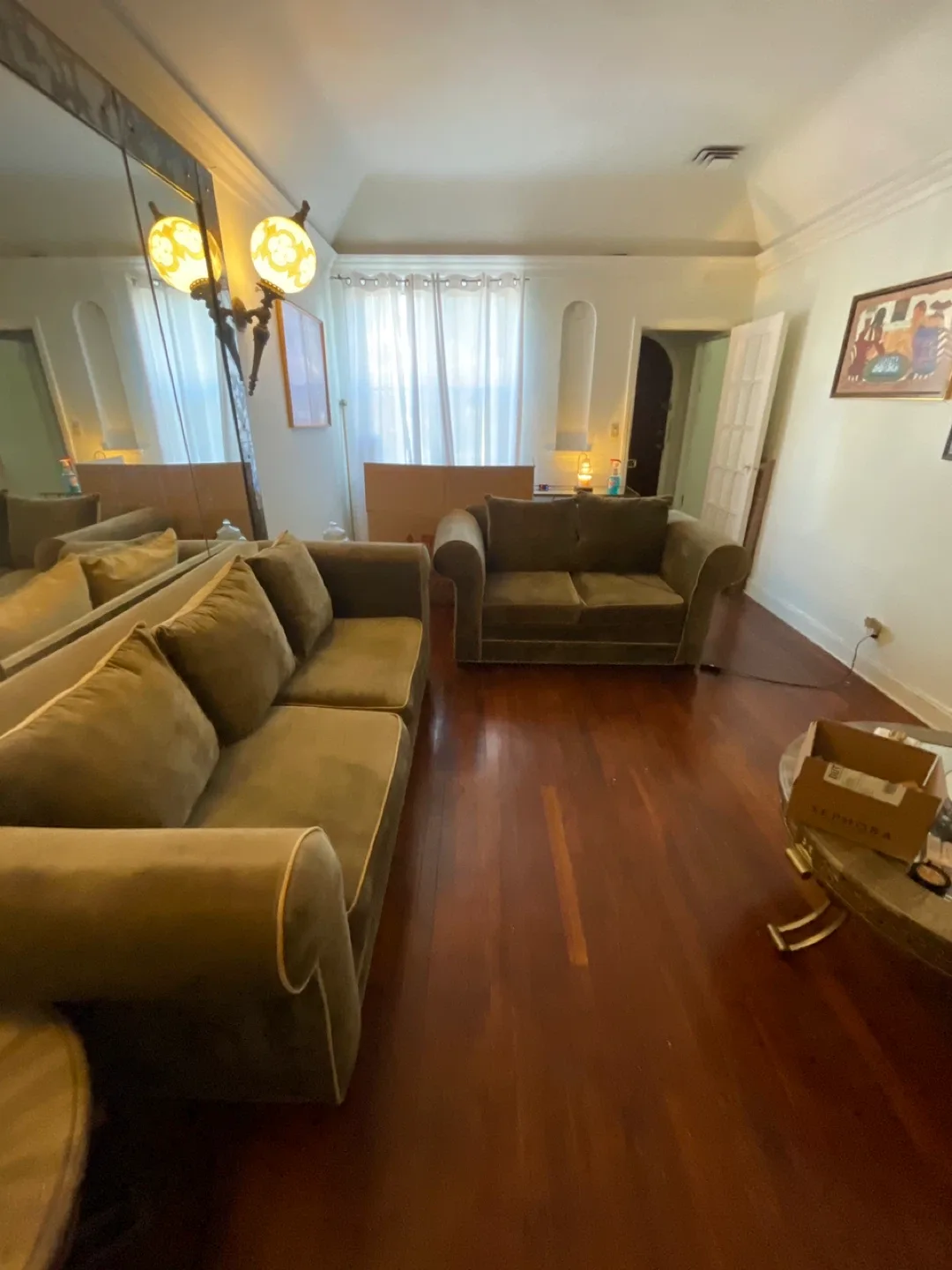 Olive Green Sofa and Loveseat Set image indicator(3)