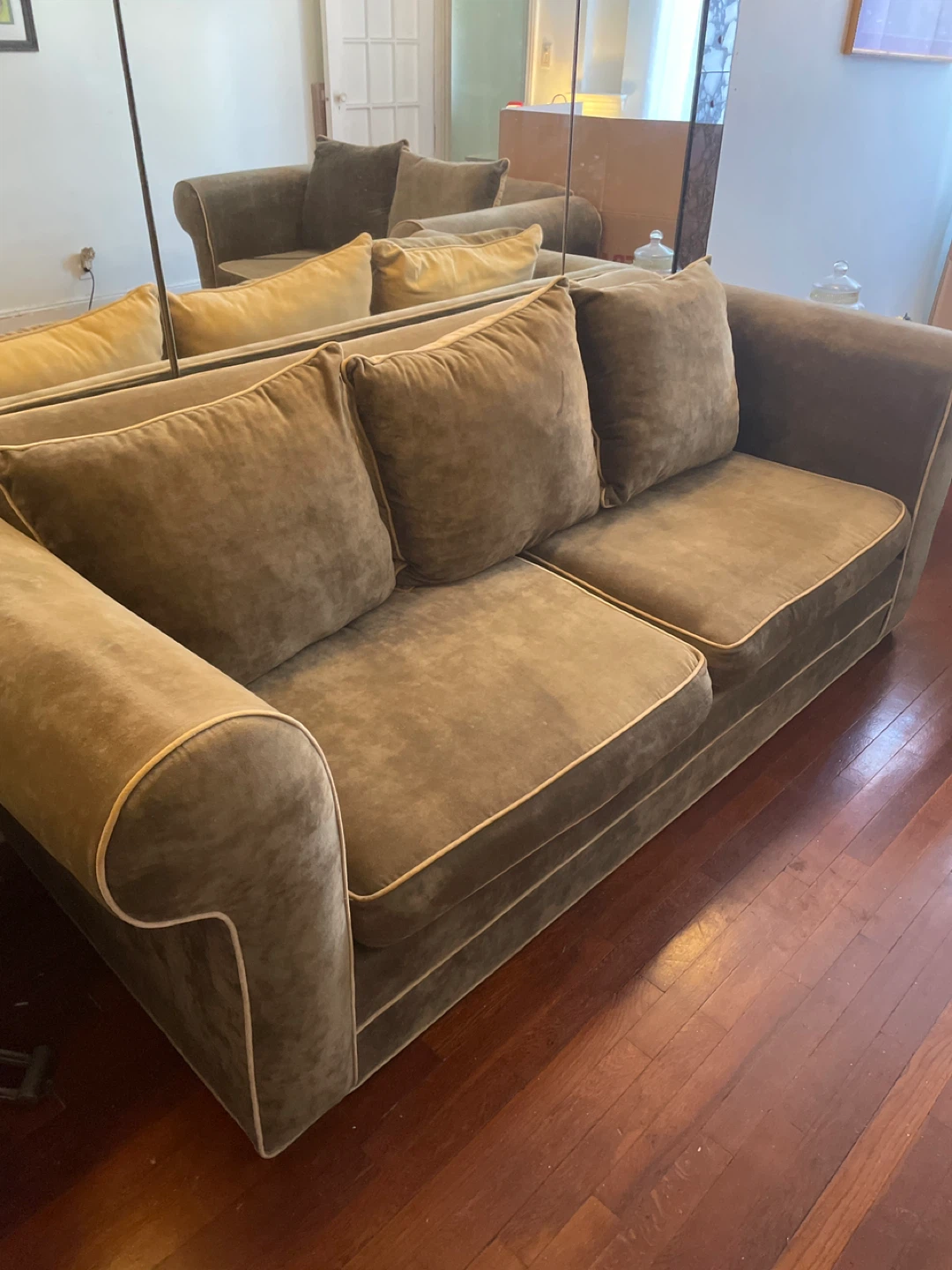 Olive Green Sofa and Loveseat Set - photo 4