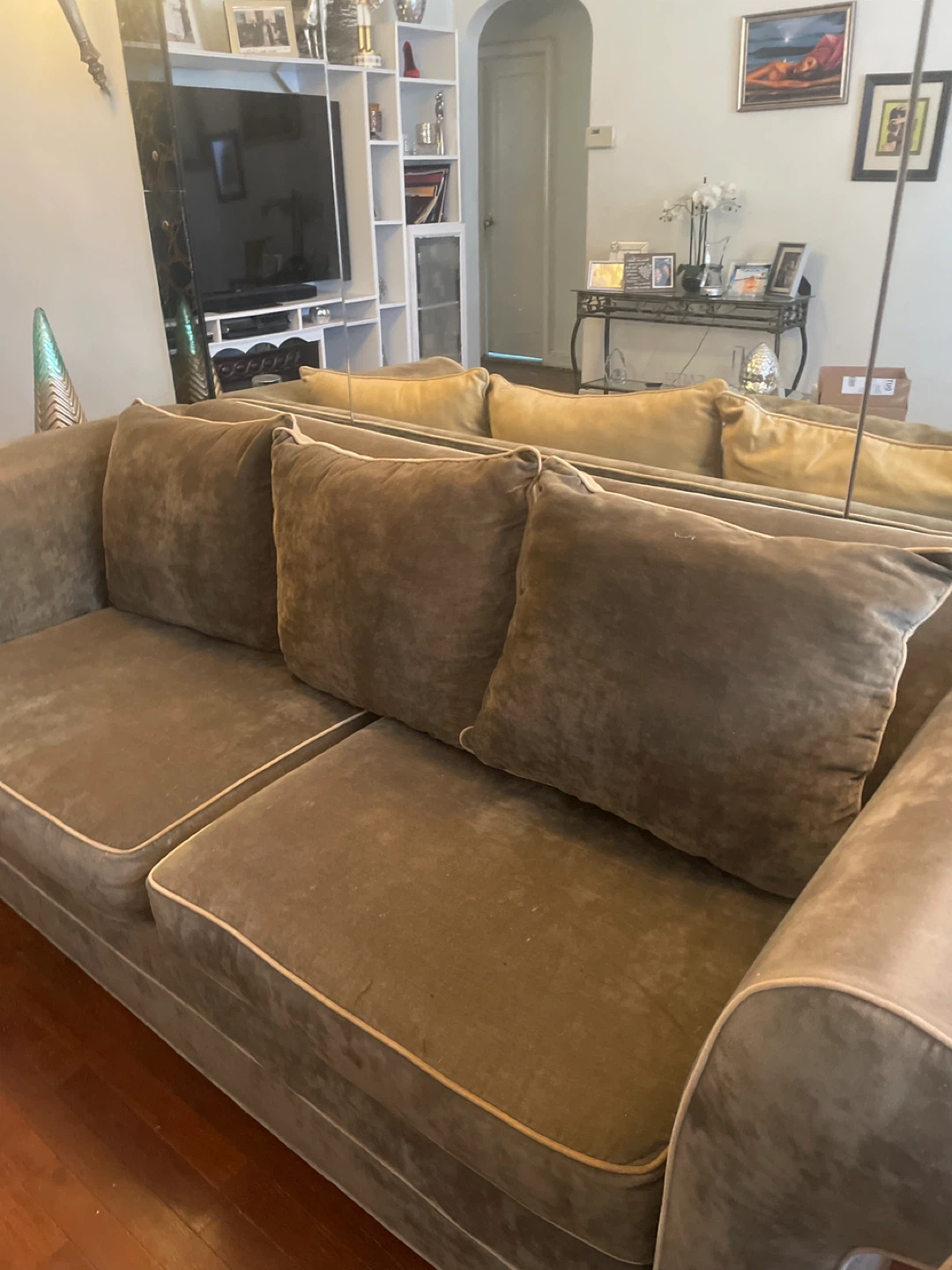 Olive Green Sofa and Loveseat Set