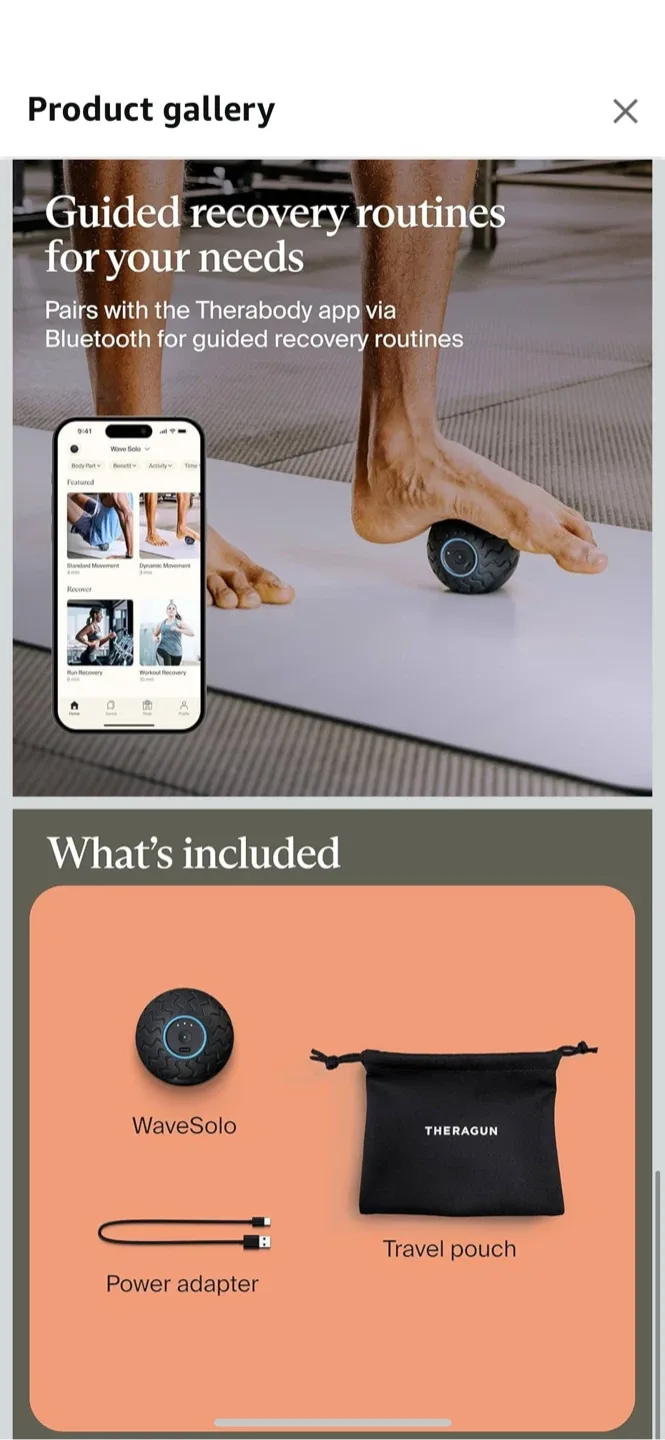 🥕 FACTORY SEALED GIFTABLE- Theragun Wave Solo Massage Ball - NEW image indicator(8)