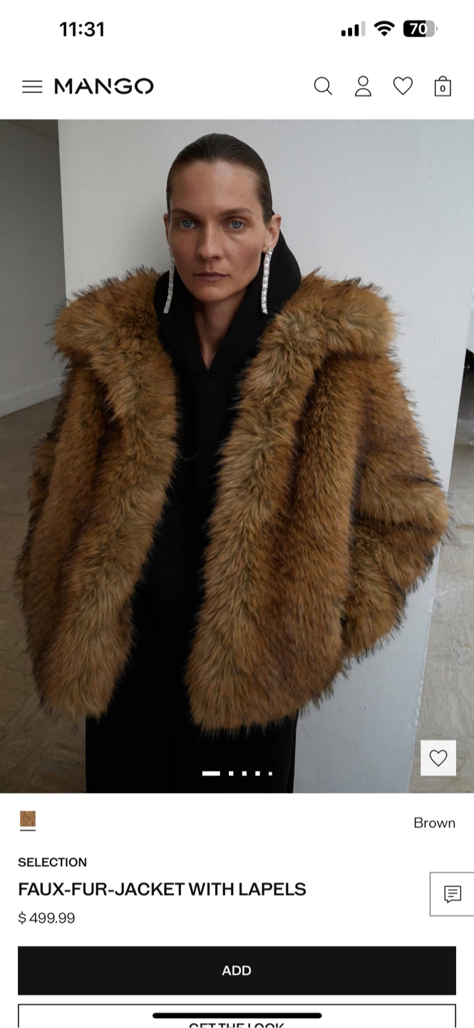 Guess Mariano Faux Fur Jacket, Size 10 - photo 2