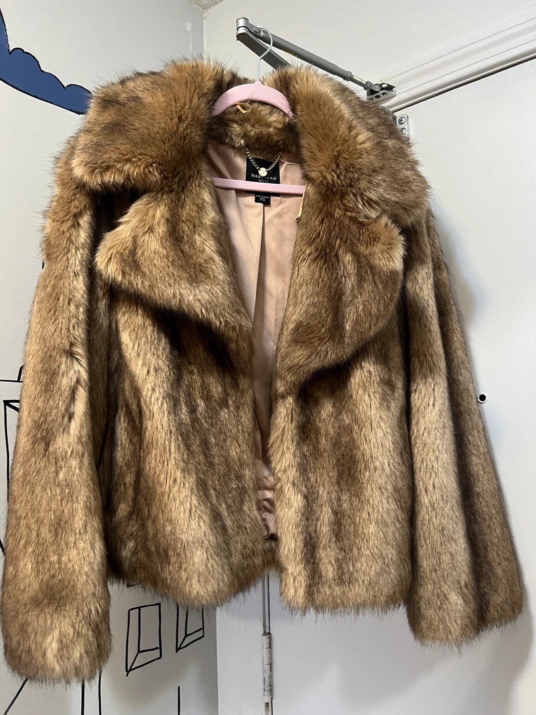 Guess Mariano Faux Fur Jacket, Size 10