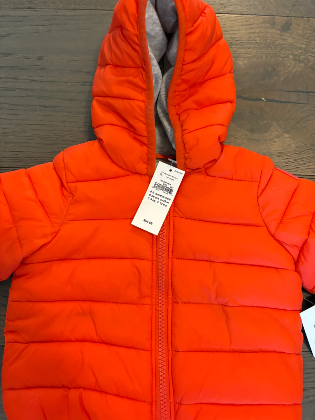 Baby orange baby fall jacket 0-6M NWT retail $75 - photo 2