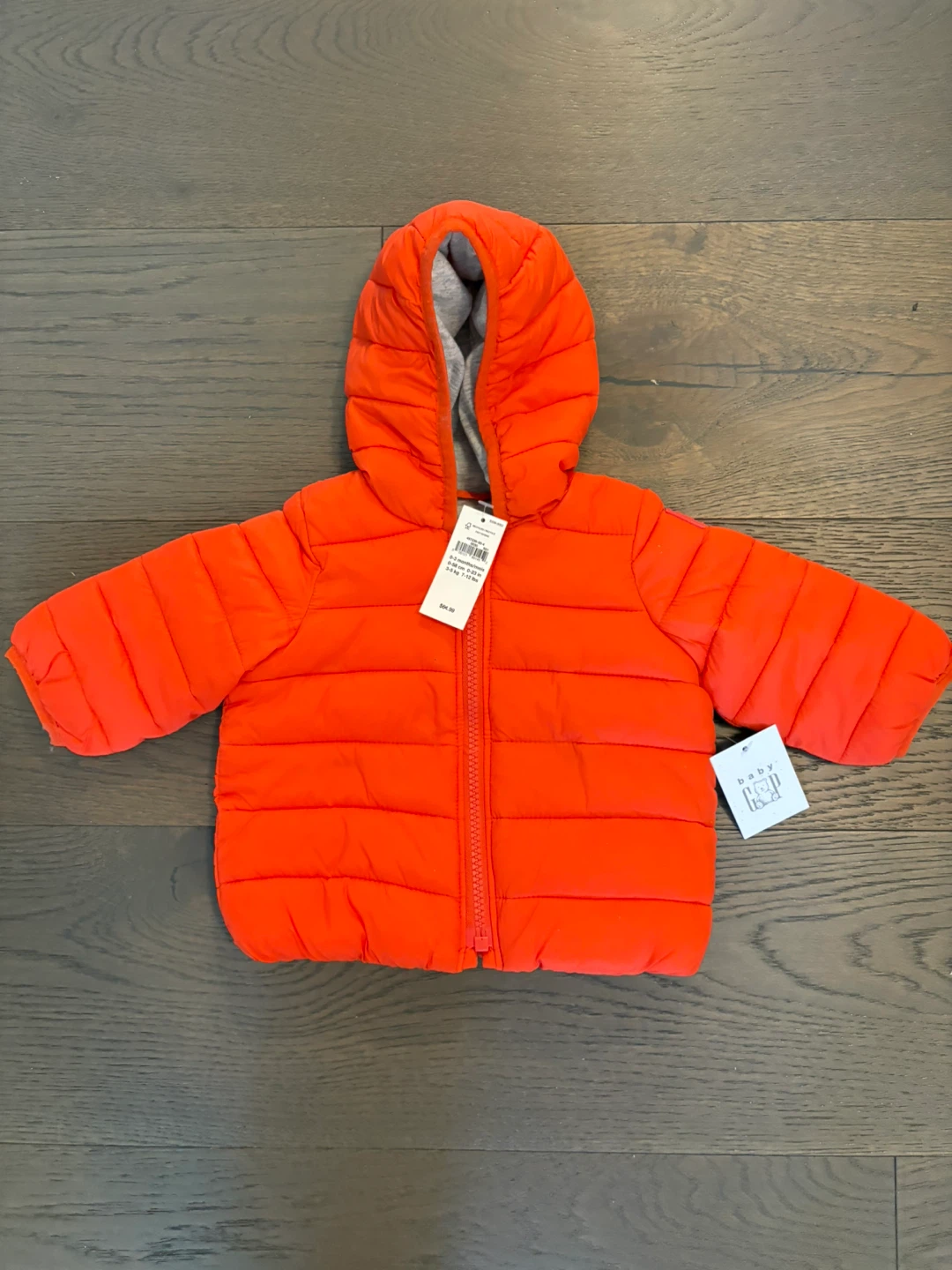 Baby orange baby fall jacket 0-6M NWT retail $75
